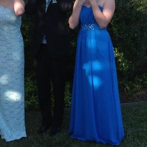 Light blue sweetheart prom dress